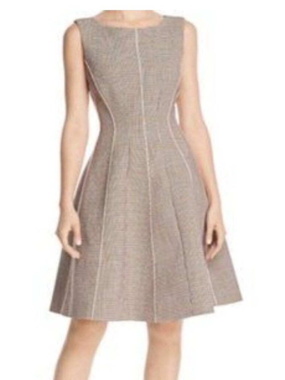 Theory Sleeveless Angled Plaid Wool-Blend Sheath Dress